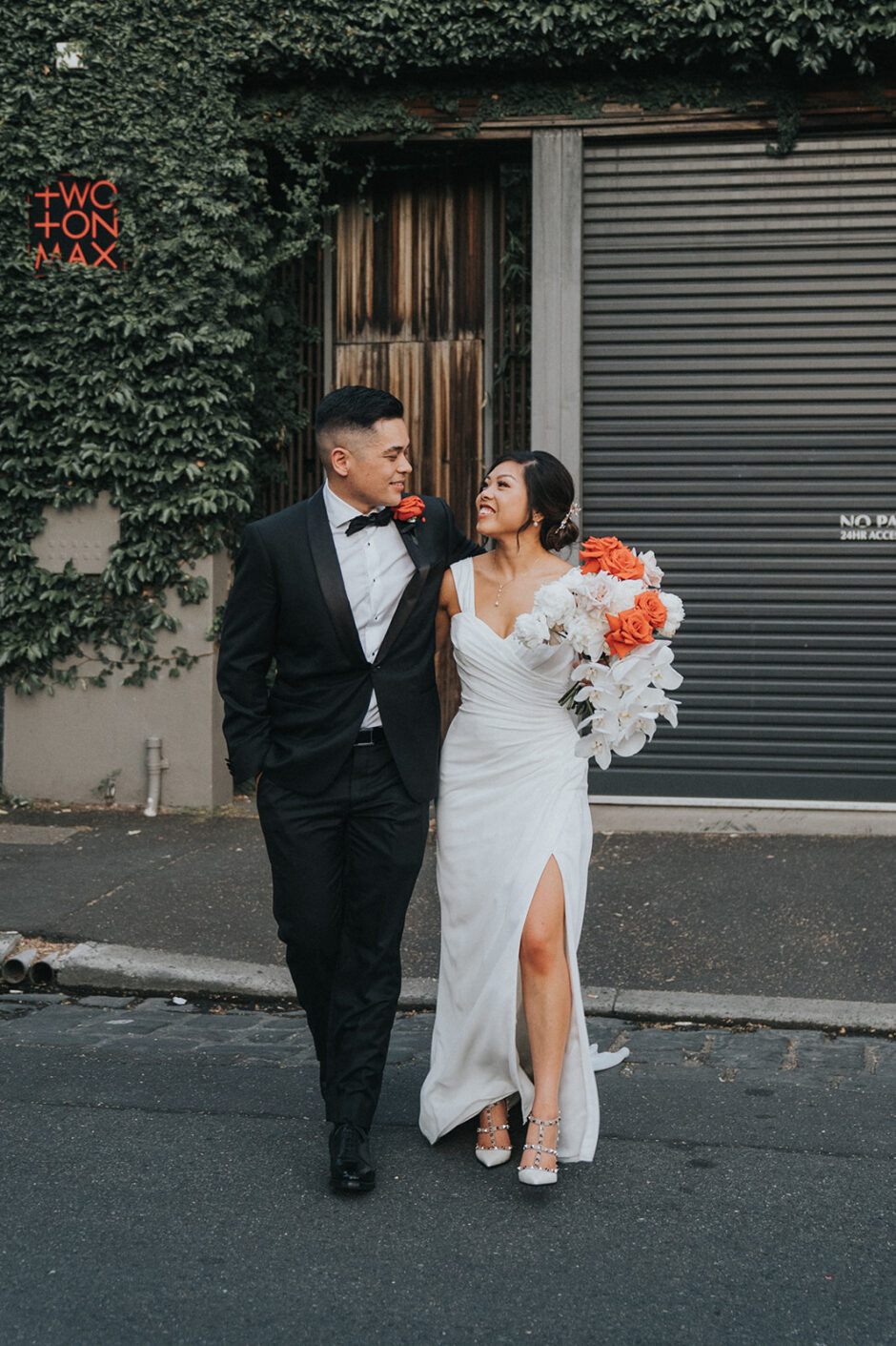 Two Ton max wedding venue North Melbourne, couple portraits